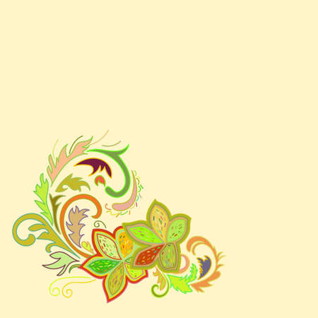 Floral card design isolated on biege background.のイラスト素材