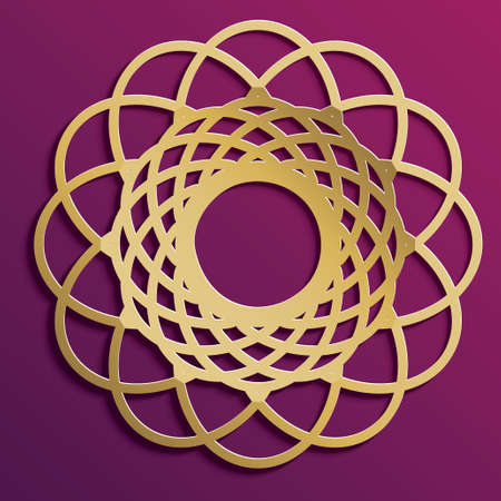 Gold on dark mandalaのイラスト素材