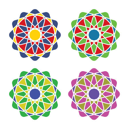 Vector of circular Arabic ornaments.のイラスト素材