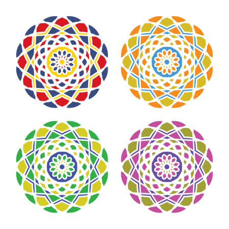Vector of circular Arabic ornaments.のイラスト素材
