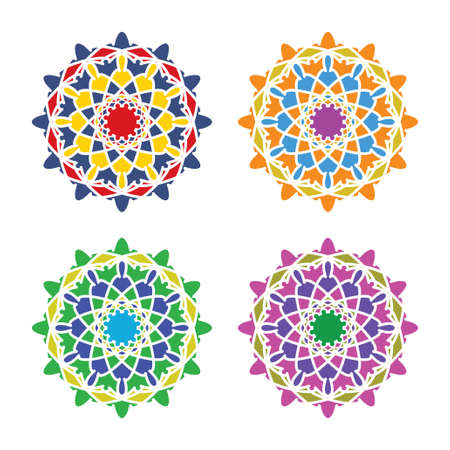 Vector of circular Arabic ornaments.のイラスト素材