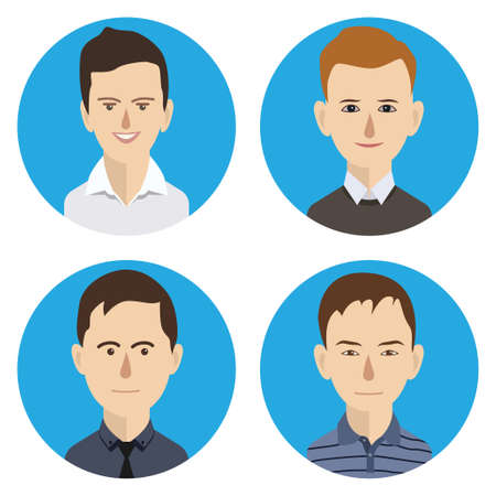 Men's Face avatar icon setのイラスト素材