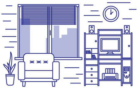 Linear interior designのイラスト素材