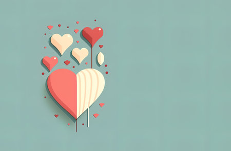 Valentine's day background with hearts. Vector Illustration.