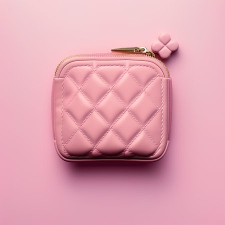 Pink clutch on a pink background. Minimalism fashion concept.