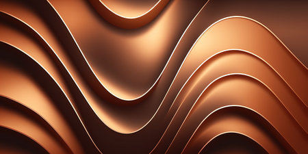 Wavy shiny brow copper background