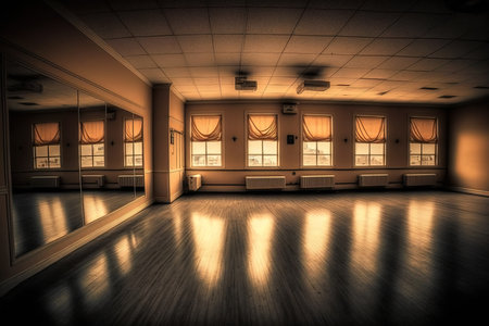Empty clean dance or fitness roomの写真素材