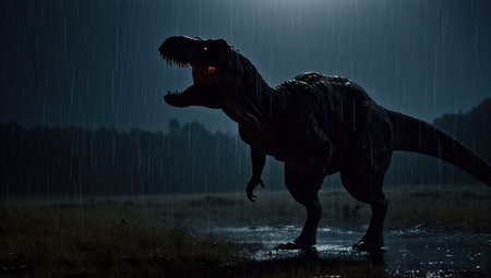 Big, angry and scary dinosaurs T-rex. generative aiの素材
