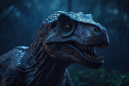 Big, angry and scary dinosaurs T-rex. generative aiの素材