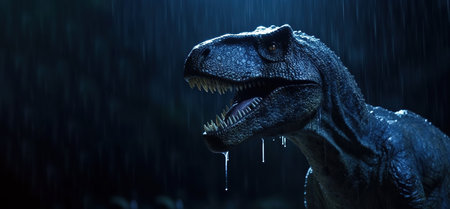 Big, angry and scary dinosaurs T-rex. generative aiの素材