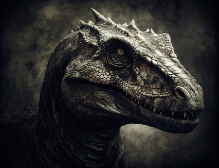 Big, angry and scary dinosaurs T-rex. generative aiの素材