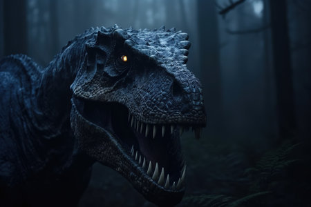 Big, angry and scary dinosaurs T-rex. generative aiの素材