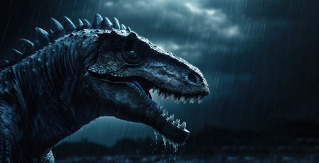 Big, angry and scary dinosaurs T-rex. generative aiの素材