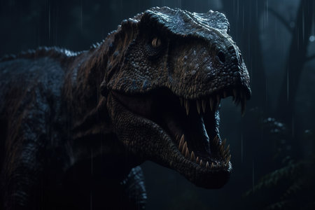 Big, angry and scary dinosaurs T-rex. generative aiの素材