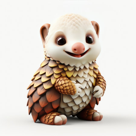Cute pangolin cartoon characterの素材