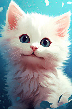 A cute cartoon kittenの素材