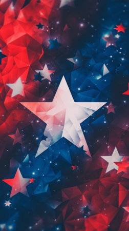 Red white and blue, stars and stripes background abstractの素材