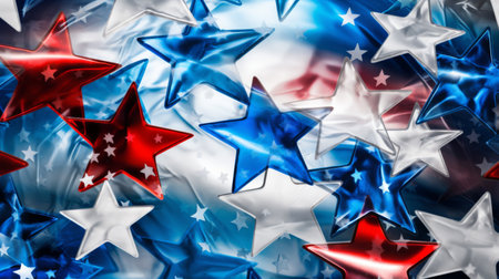 Red white and blue, stars and stripes background abstractの素材