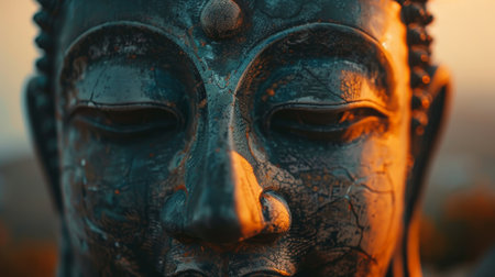 Candlelit Buddha Statue Close-Upの素材