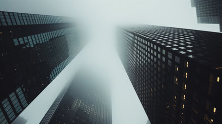Skyscrapers Veiled in Fogの素材