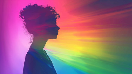 LGBT pride, Androgynous Non-Binary Queer Character Avatar background imageの素材