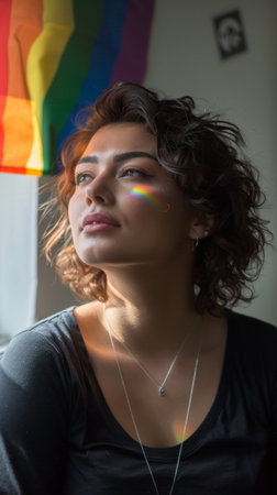 LGBT pride, Androgynous Non-Binary Queer Character Avatar background imageの素材