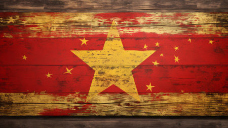 Abstract Red Background with Golden yellow Starsの素材