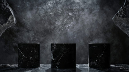 Minimalist Black Rock Podium product displayの素材