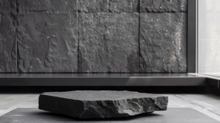 Minimalist Black Rock Podium product displayの素材