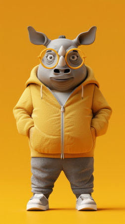 Rhino 3d character background HD for wallpaperの素材