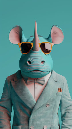 Rhino 3d character background HD for wallpaperの素材