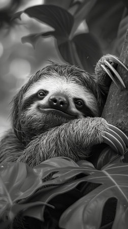 Sloth, friendly animal wallpaper image in high resolutionの素材