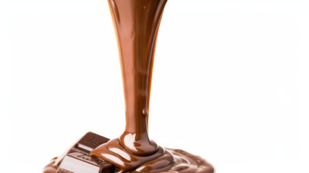 Melting Chocolate Drip on White Surfaceの素材