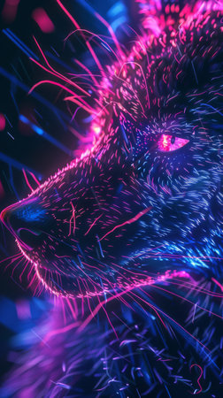 a cool amazing wolf illustration background for wallpaper in HDの素材