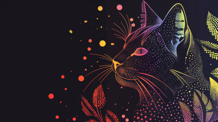 Beautiful cat background in illustration for graphic design backgroundの素材