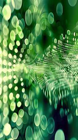 A mesmerizing blur of green and white hues blending together in a captivating and whimsical display.の素材