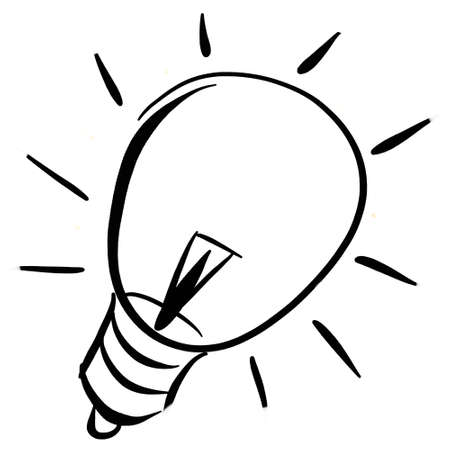A sketch of a lightning bulbの写真素材