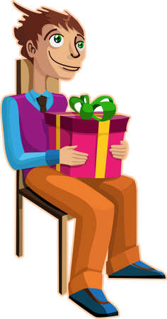 A vector illustration of a man. All obgects can be moved edited and scaled separetly without quality loss.の写真素材