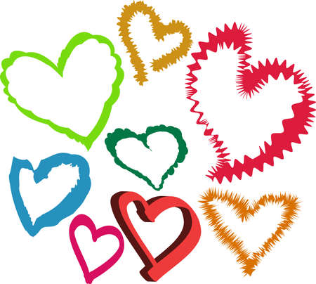 A vector image of Loving Hearts. All objects are separated and can be recolored, scaled and edited for 5 minutes without quality loss.のイラスト素材