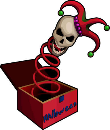 A vector illustration of a scary box.   All obgects can be moved edited and scaled separetly without quality loss.のイラスト素材