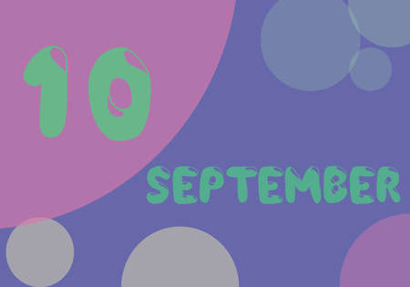 10 september day of month in pastel colors. Very Peri background, trend of 2022.の写真素材