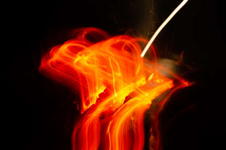 Beautiful dangerous abstract texture of fire storm, defocus.