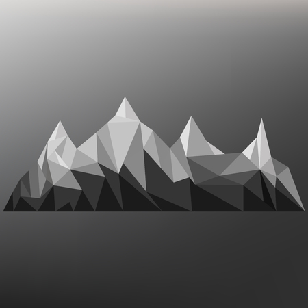Abstract gray mountain in polygonal style.のイラスト素材