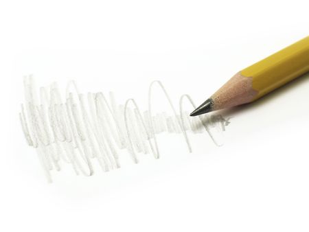 doodling with pencilの写真素材
