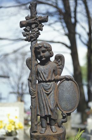 Figure on cemeteryの写真素材