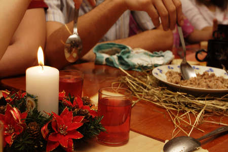 Eve of Christmas - the traditional foodの写真素材