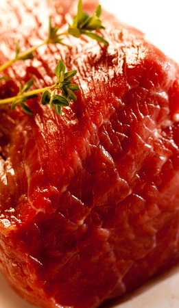 Beef - serving raw meat for dinner.の写真素材