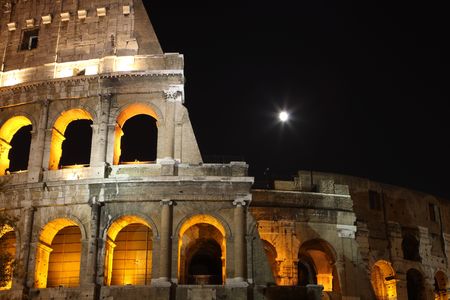 Colosseum at nightの写真素材