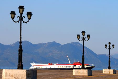 Sea harbour in Greeceの写真素材