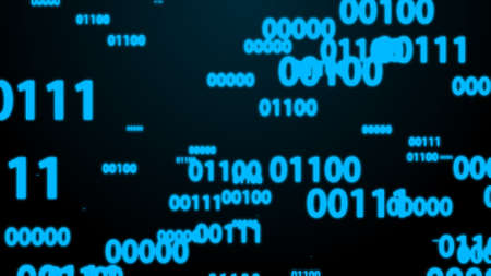Random 5-digit Binary Code Hovering in Blue Color Theme Background